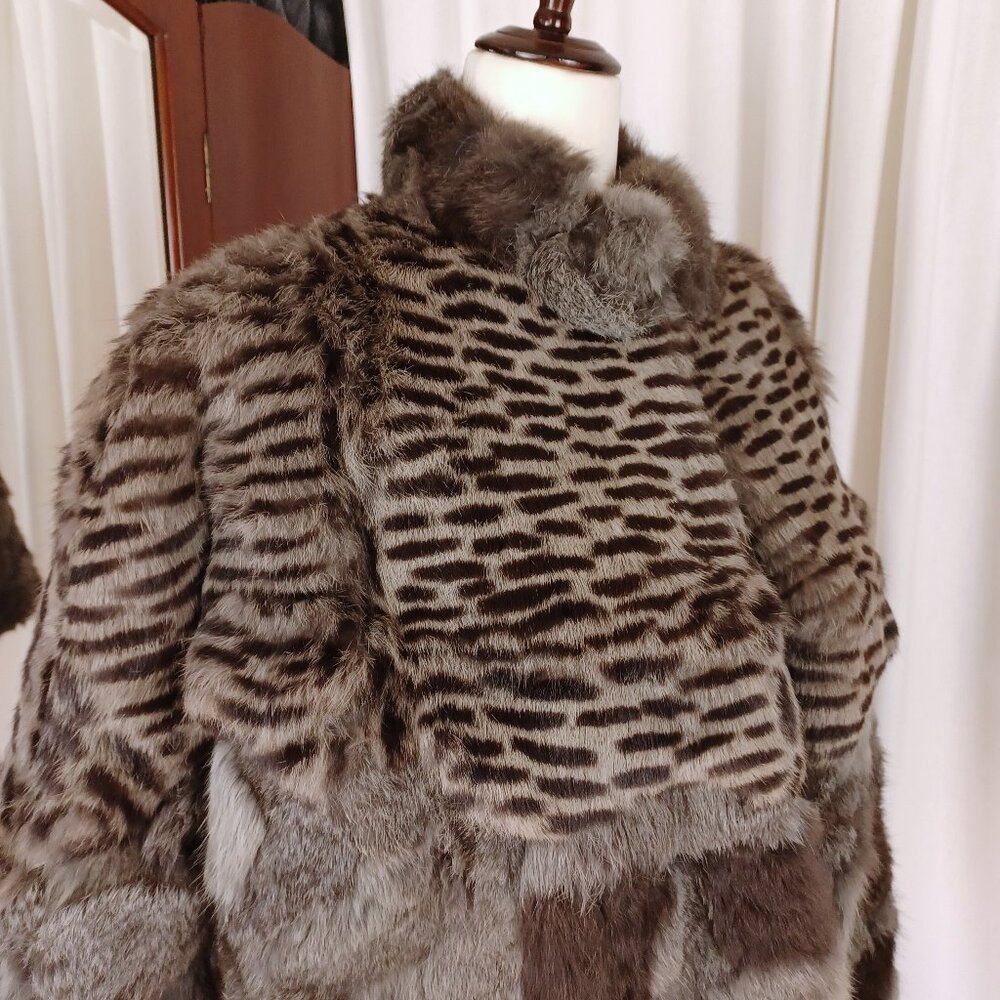 Vintage 80s Rabbit Fur Heavy Cape/Poncho, One Size, Excellent Estate Condition